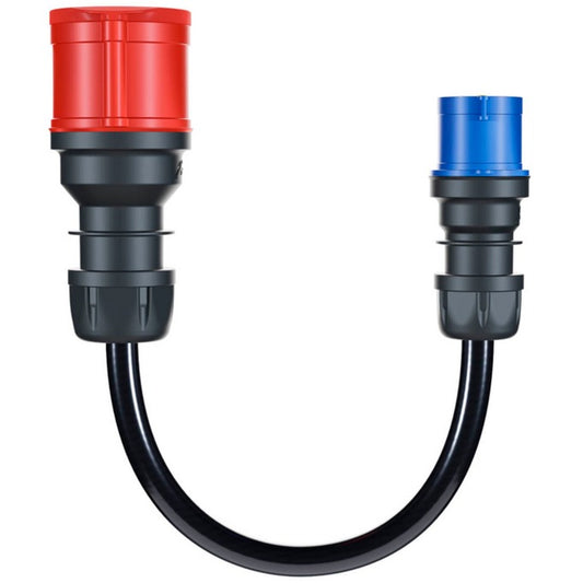 go-e Adapter für Gemini flex 22 kW, CEE rot Drehstrom 32A > CEE blau 16A (schwarz, 30cm)