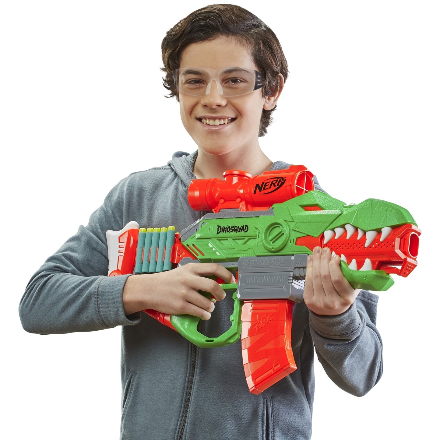 Hasbro Nerf DinoSquad Rex-Rampage, Nerf Gun (grün/orange)