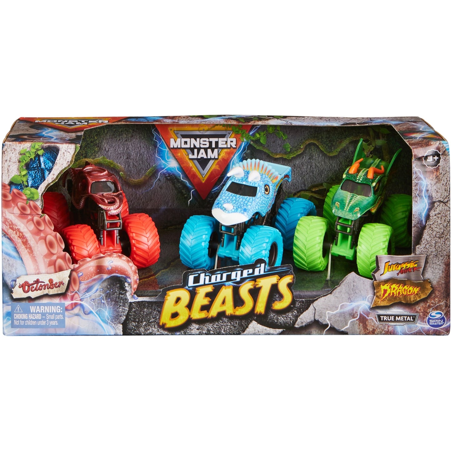 Spin Master Monster Jam Charged Beasts 3er-Pack, Spielfahrzeug