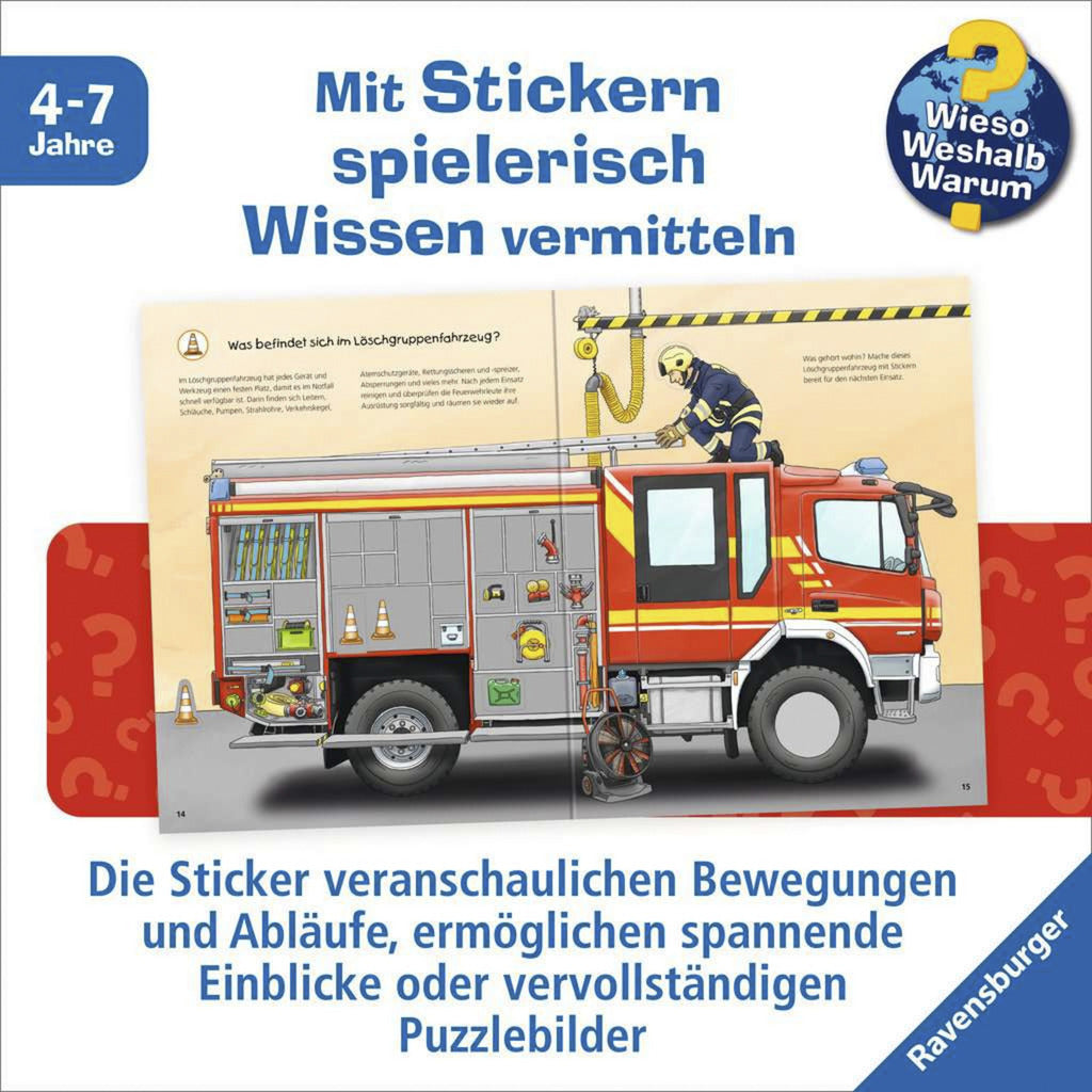 Wieso? Weshalb? Warum? Stickerheft - Feuerwehr, Lernbuch