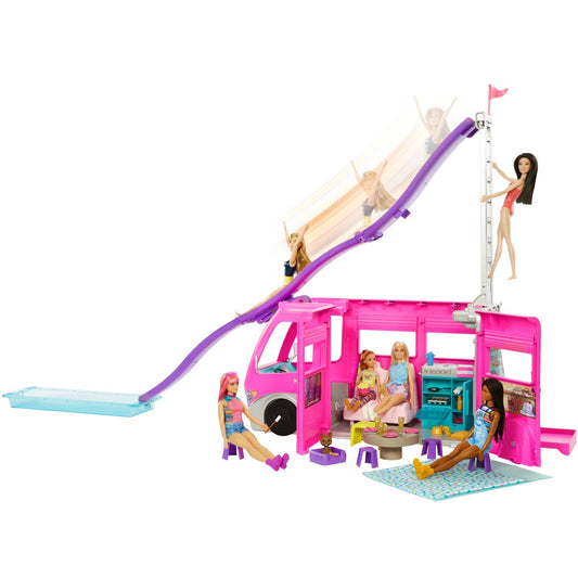 Mattel Barbie Super Abenteuer-Camper mit Zubehör, Spielfahrzeug