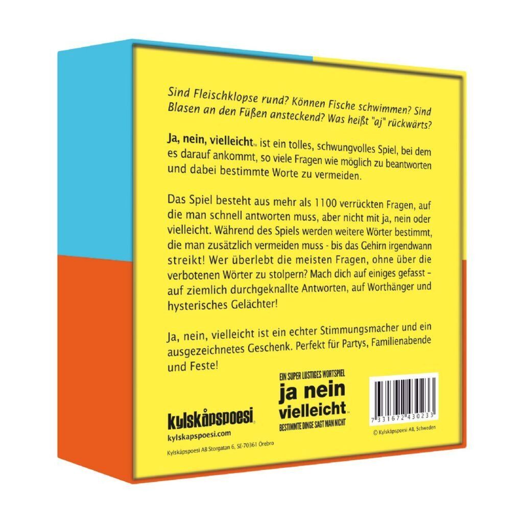 Ja nein vielleicht - Bestimmte Dinge sagt man nicht, Partyspiel