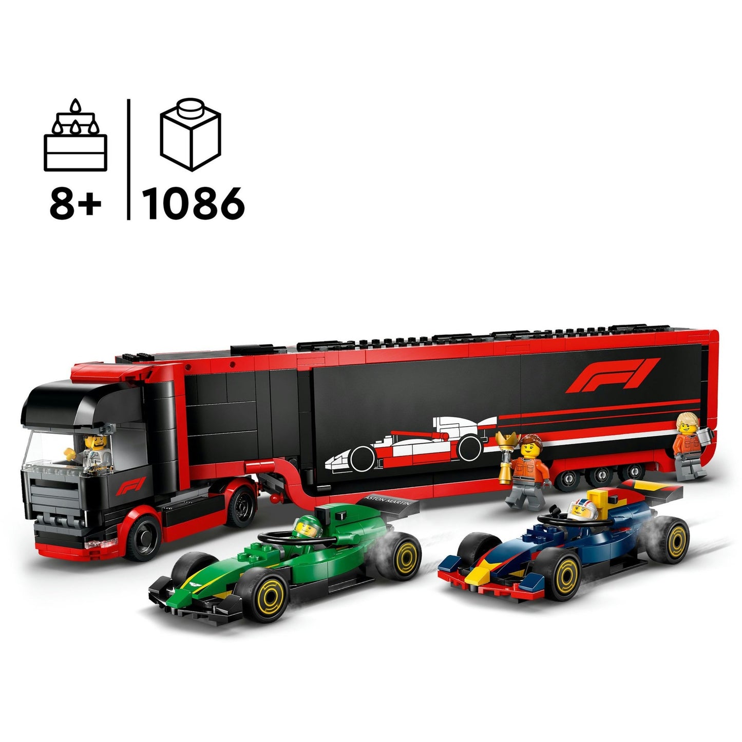 60445 City F1 Transporter mit RB20 & AMR24 F1 Rennautos, Konstruktionsspielzeug