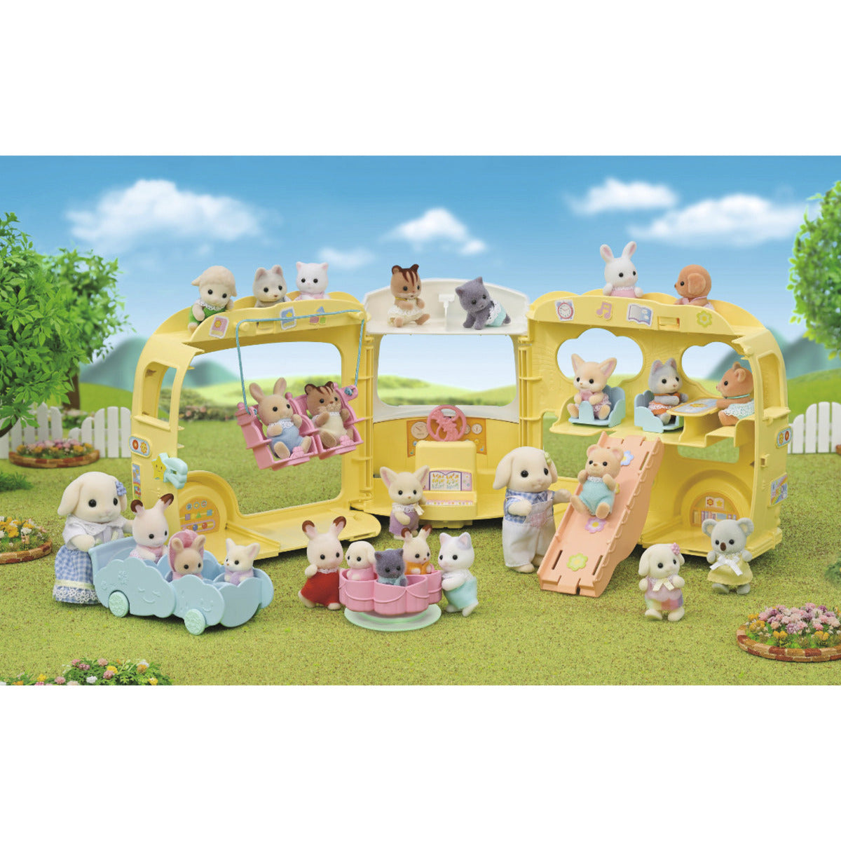 Sylvanian Families - Erlebniskindergarten Bus Regenbogen, Konstruktionsspielzeug