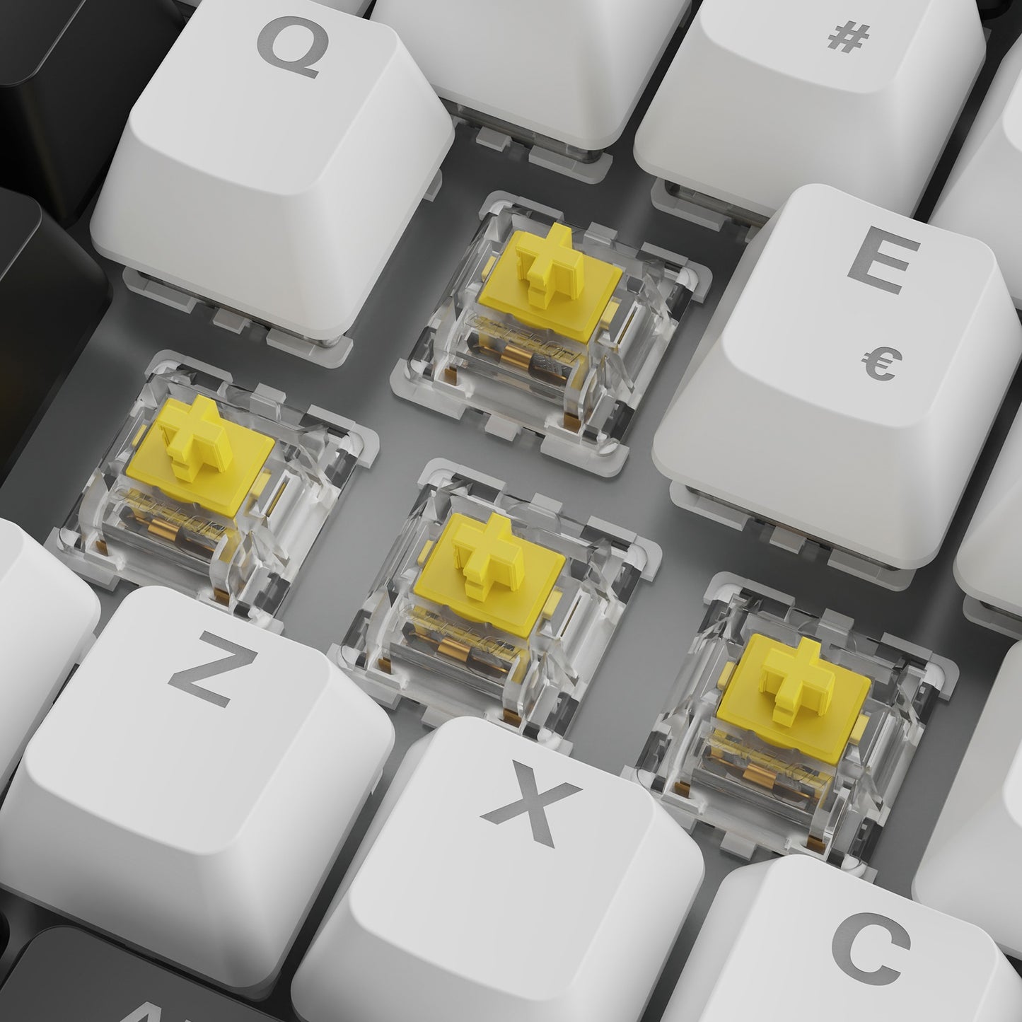 Sharkoon SKILLER SGK50 S3 (weiss, ES-Layout, Gateron Yellow)