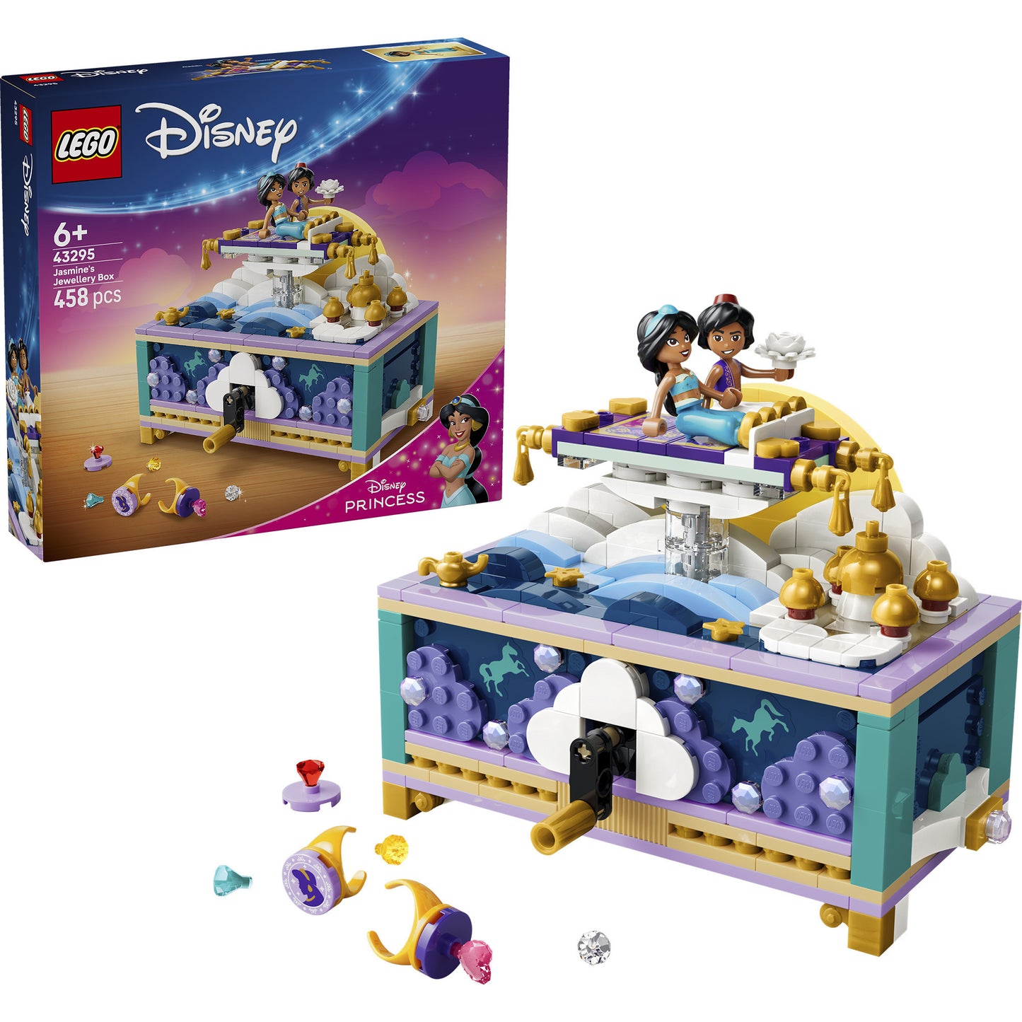 43295 Disney Princess Jasmins Schmuckkästchen, Konstruktionsspielzeug