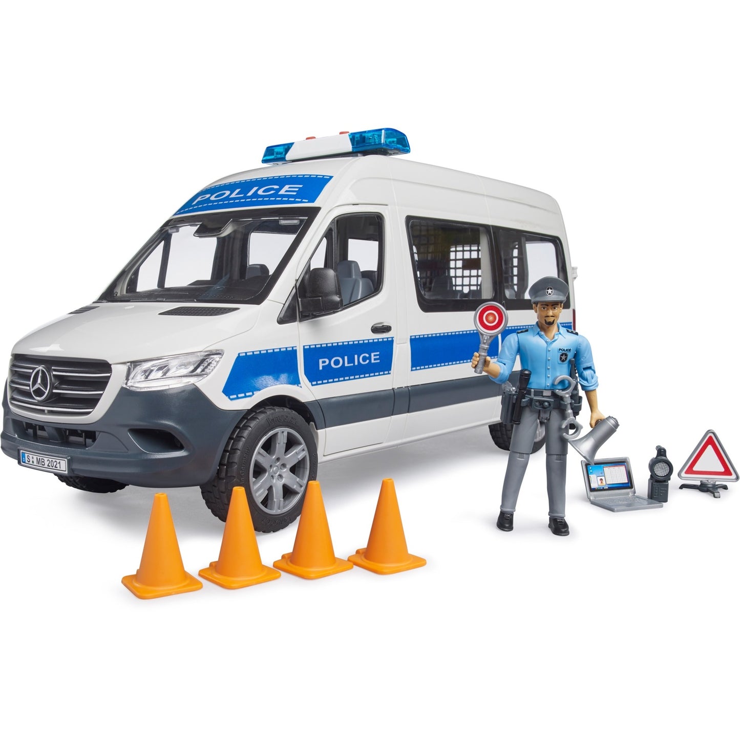 bruder MB Sprinter Polizei Einsatzfahrzeug mit Light & Sound Modul, Modellfahrzeug