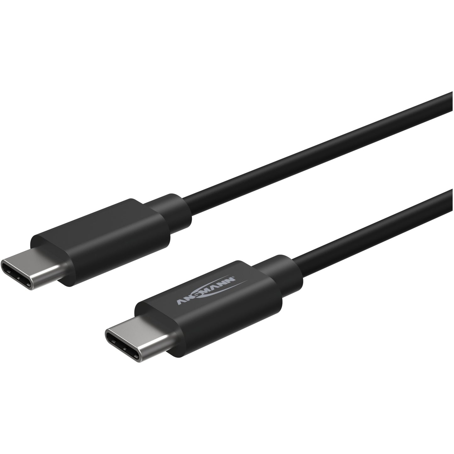 Ansmann USB 3.2 Gen 1 Kabel, USB-C Stecker > USB-C Stecker (schwarz, 2 Meter, Laden mit bis zu 60 Watt)