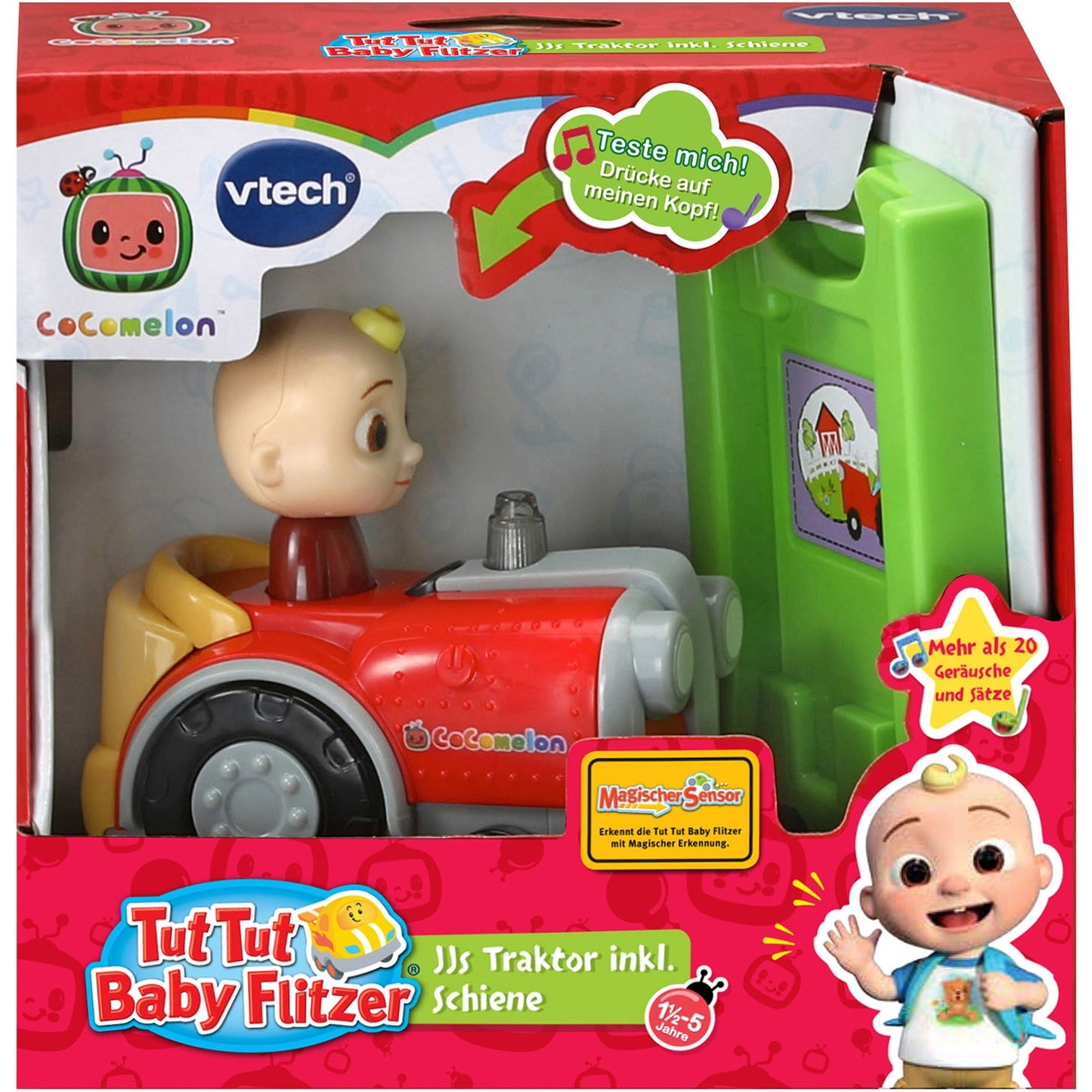 VTech Tut Tut Baby Flitzer - CoComelon JJs Traktor, Spielfahrzeug