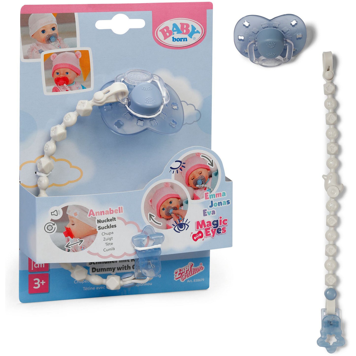 BABY born Magischer Schnuller mit Clip, Puppenzubehör