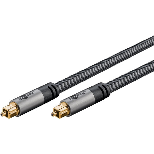 Goobay Plus Toslink-Kabel (schwarz/silber, 2 Meter)