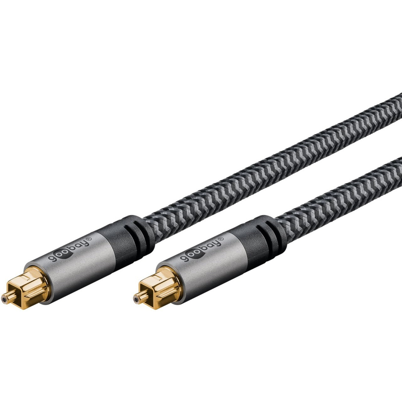 Goobay Plus Toslink-Kabel (schwarz/silber, 5 Meter)