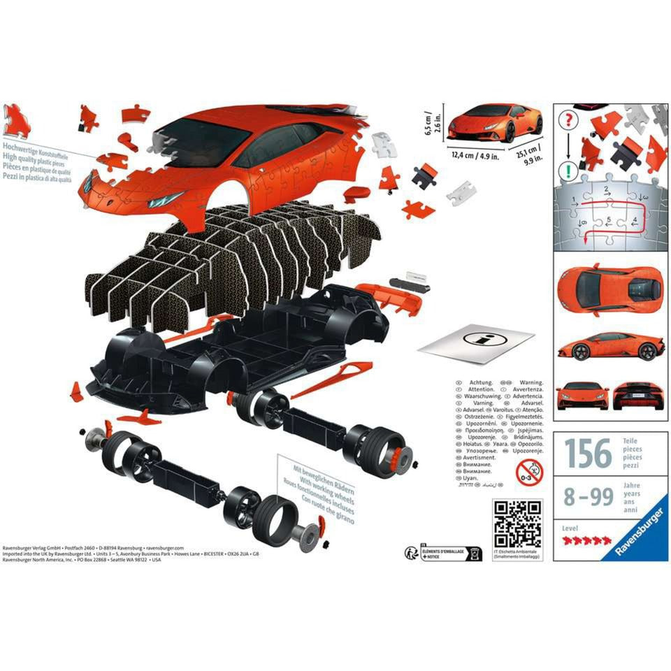 Ravensburger 3D Puzzle Lamborghini Huracán EVO - Arancio (156 Teile)