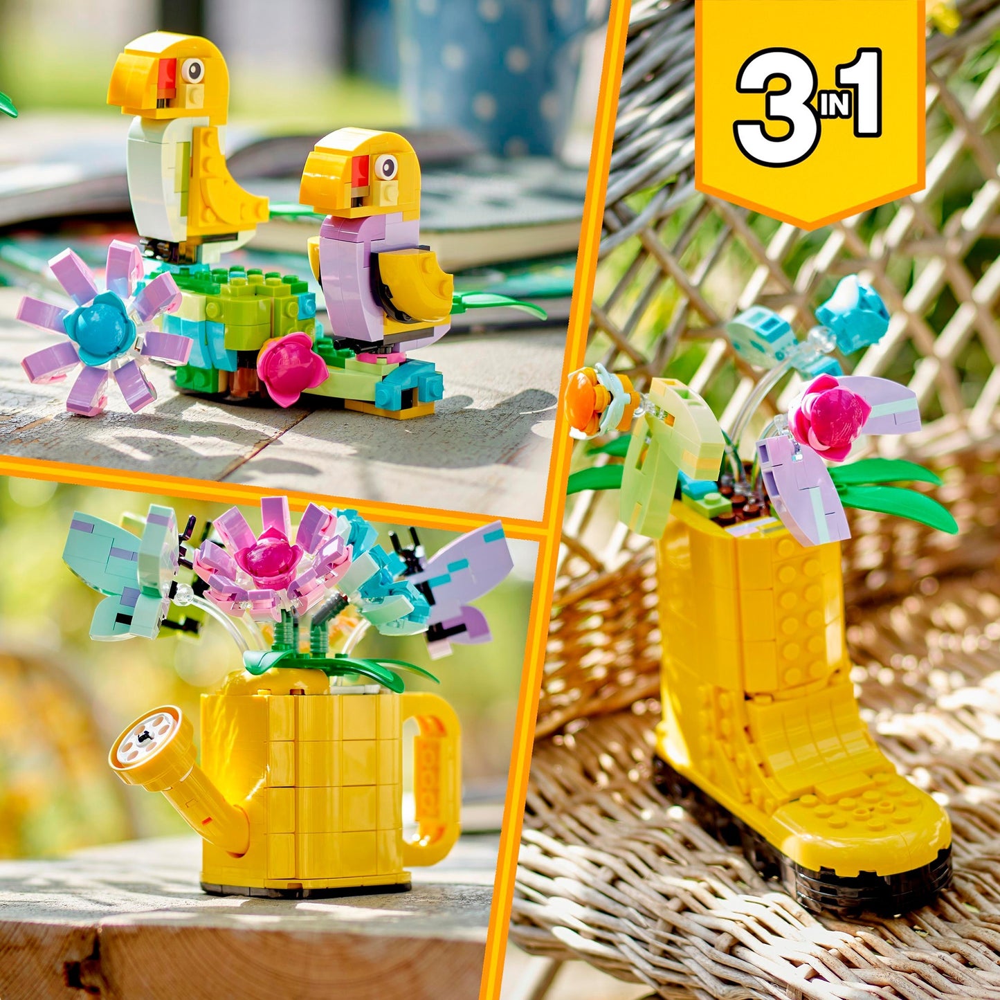 LEGO 31149 Creator 3-in-1 Gießkanne mit Blumen, Konstruktionsspielzeug