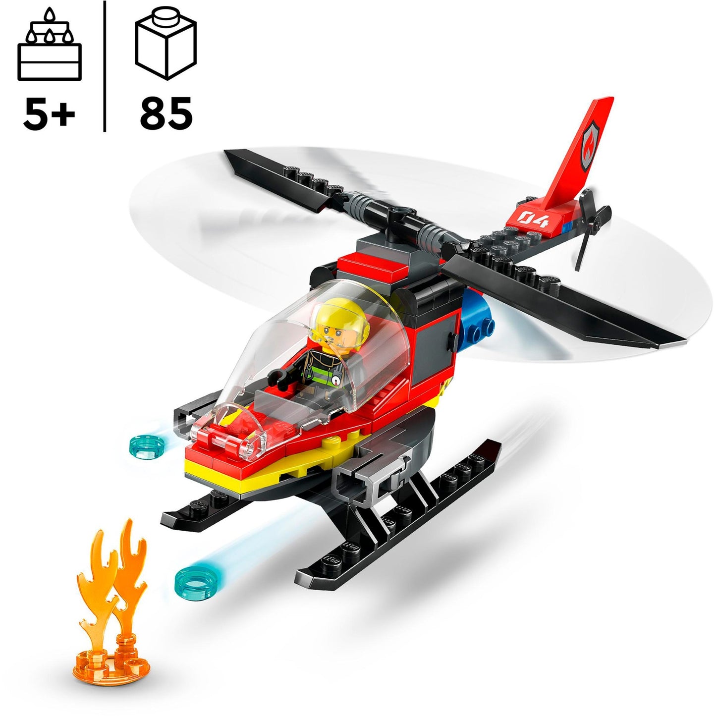 LEGO 60411 City Feuerwehrhubschrauber, Konstruktionsspielzeug