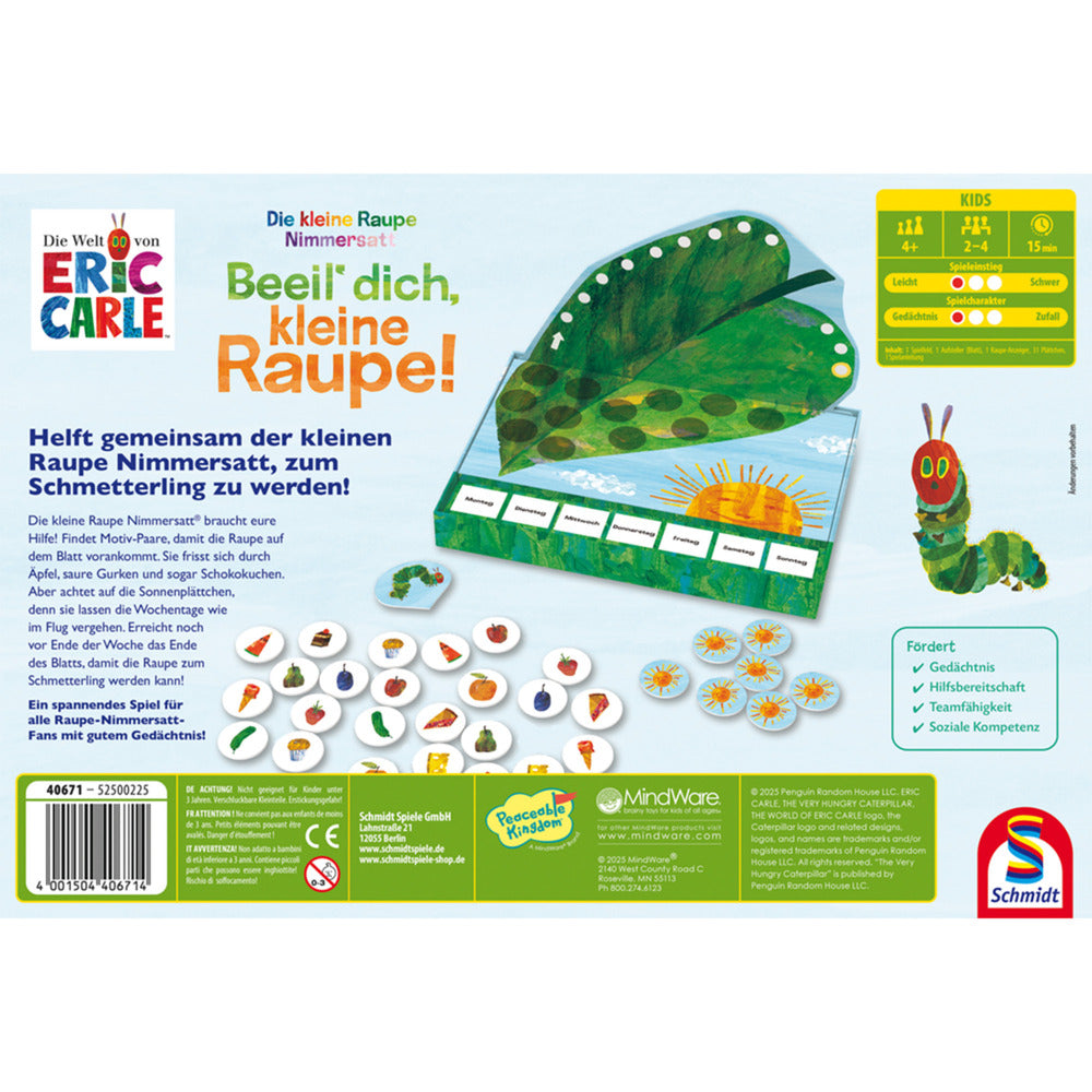 Die kleine Raupe Nimmersatt: Beeil dich, kleine Raupe!, Brettspiel