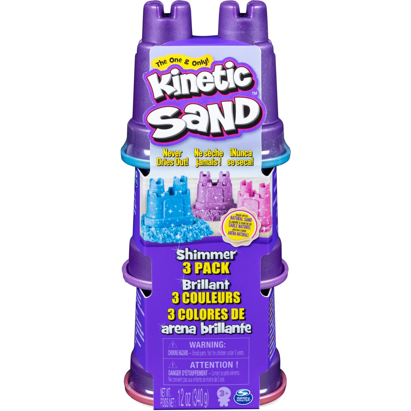 Spin Master Kinetic Sand - Schimmer Sand 3er Pack, Spielsand