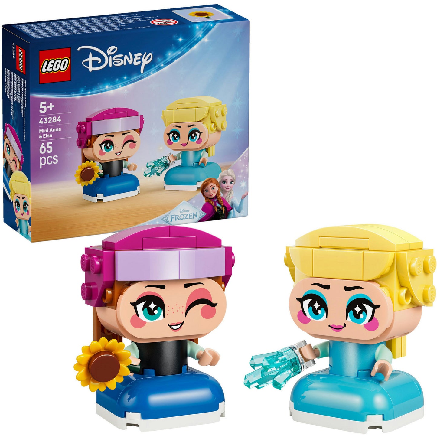 43284 Disney Princess Die Mini-Prinzessinnen Anna und Elsa, Konstruktionsspielzeug