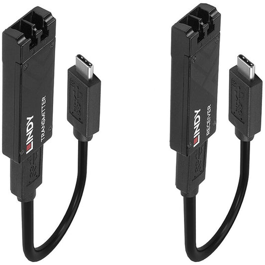 Lindy Fibre Optic USB 3.2 Typ C Extender (schwarz, max. Reichweite 100 Meter)