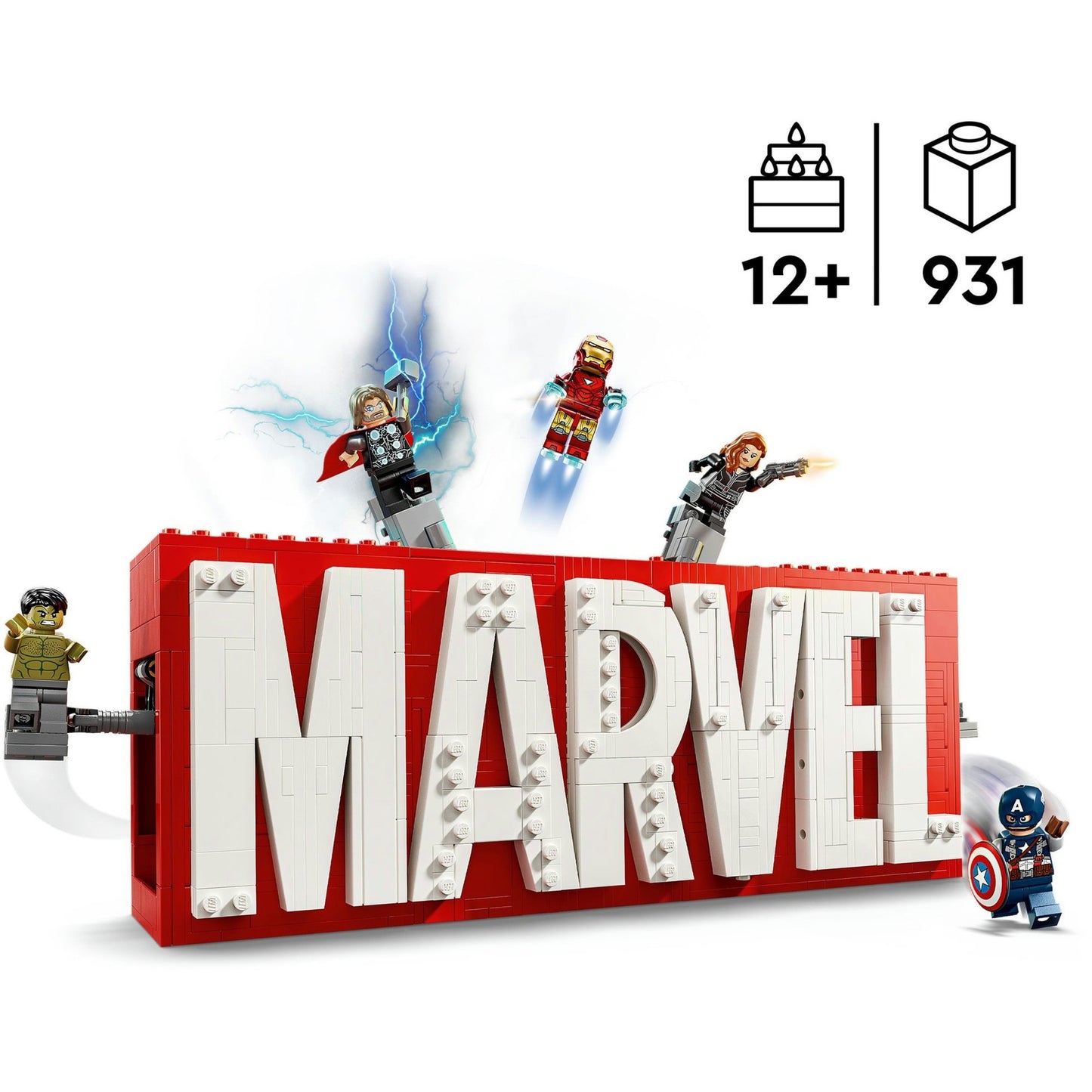 76313 Marvel Logo & Minifiguren, Konstruktionsspielzeug