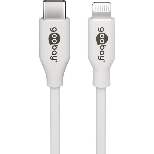 Goobay USB 2.0 Adapterkabel, USB-C Stecker > Lightning Stecker (weiss, 1 Meter, PD, Laden mit bis zu 87 Watt)