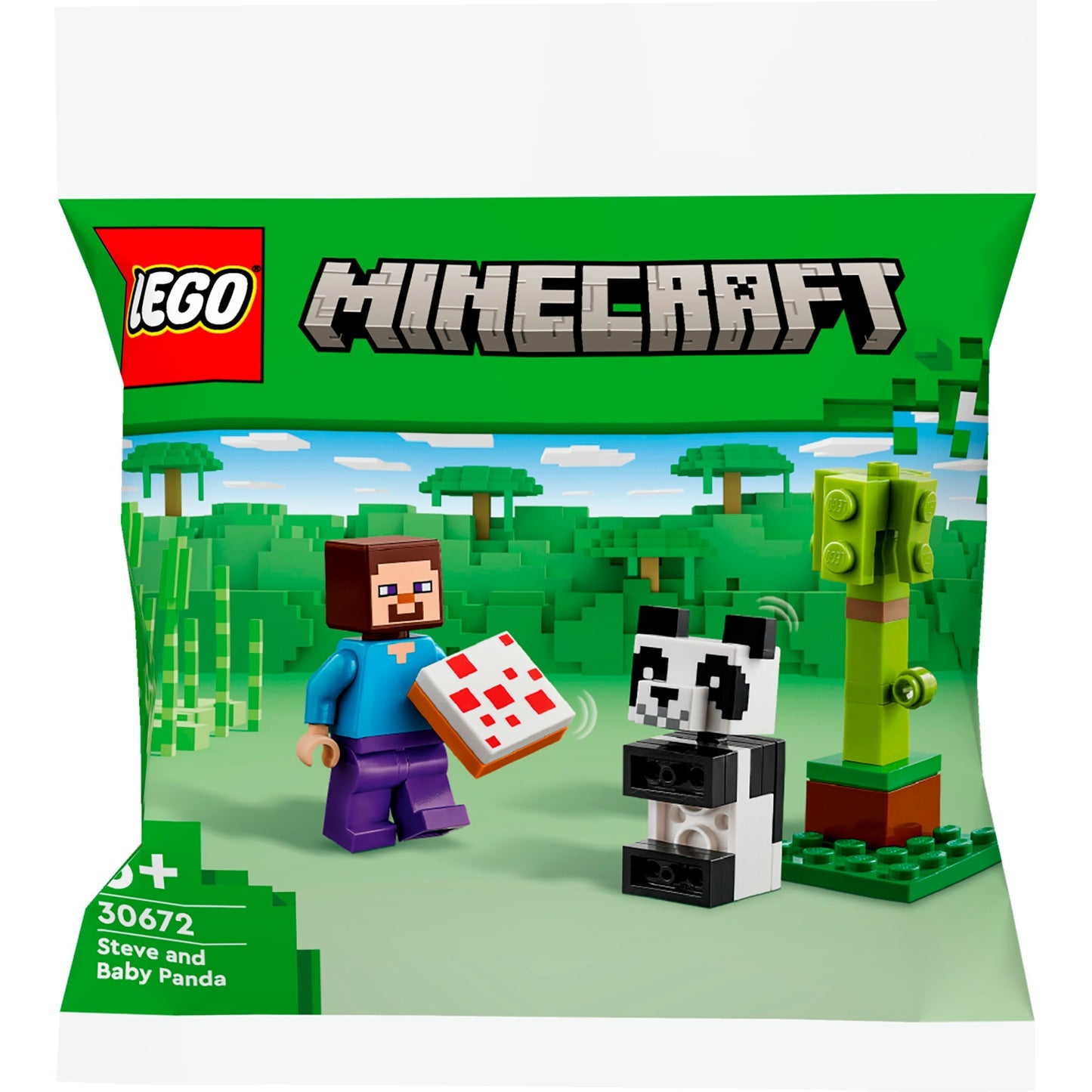 LEGO 30672 Minecraft Steve mit Baby-Panda, Konstruktionsspielzeug