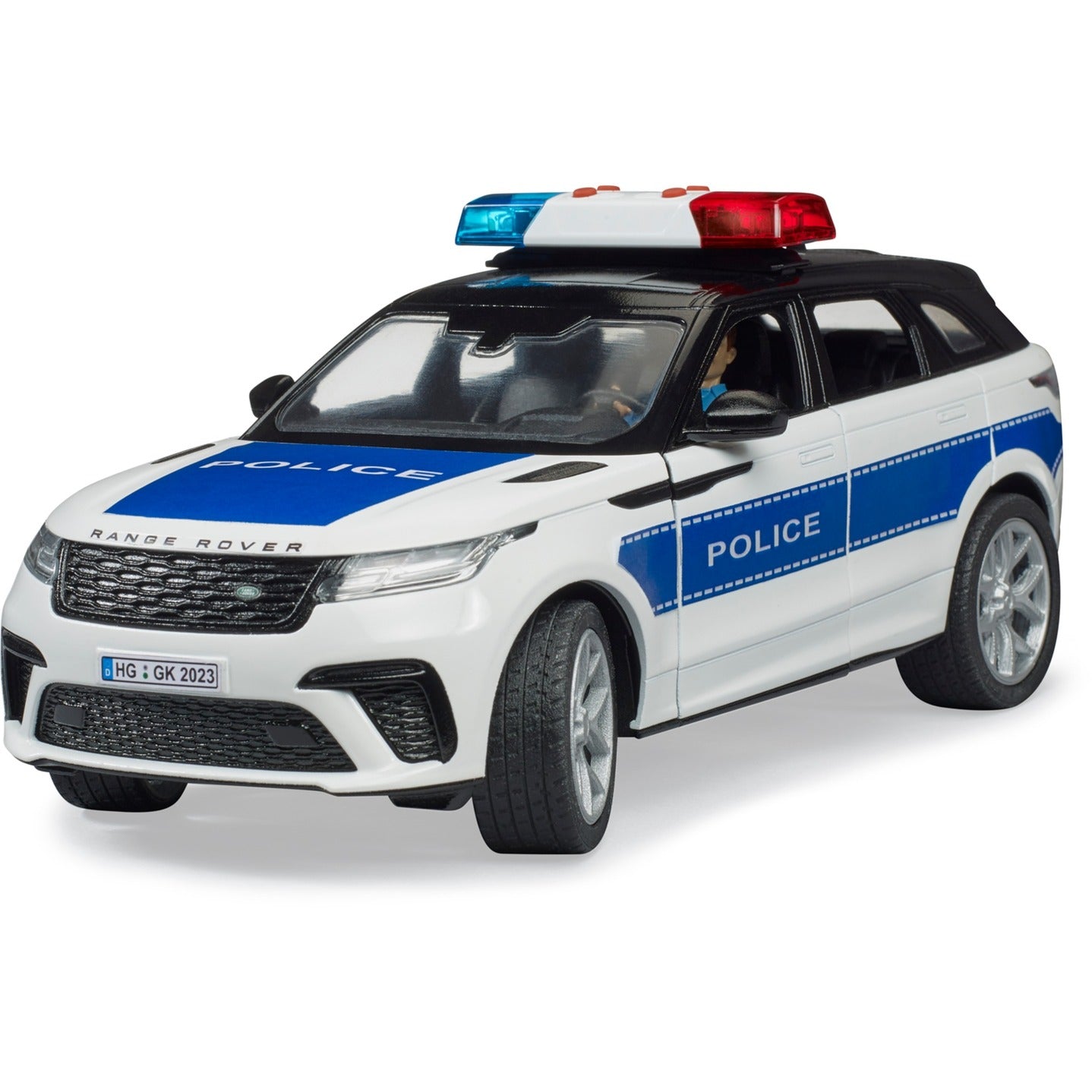 BRUDER Range Rover Velar Polizeifahrzeug mit Polizist (inkl. Light + Sound Modul)