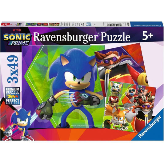 Ravensburger Kinderpuzzle Die Abenteuer von Sonic (3x 49 Teile)