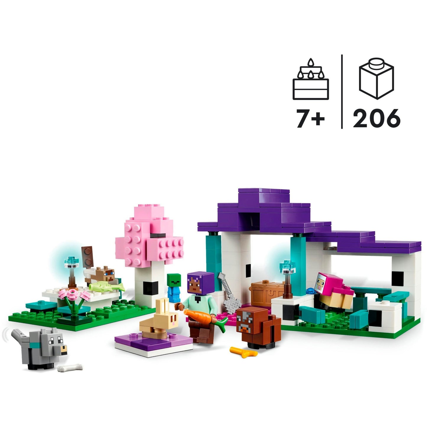 LEGO 21253 Minecraft Das Tierheim, Konstruktionsspielzeug