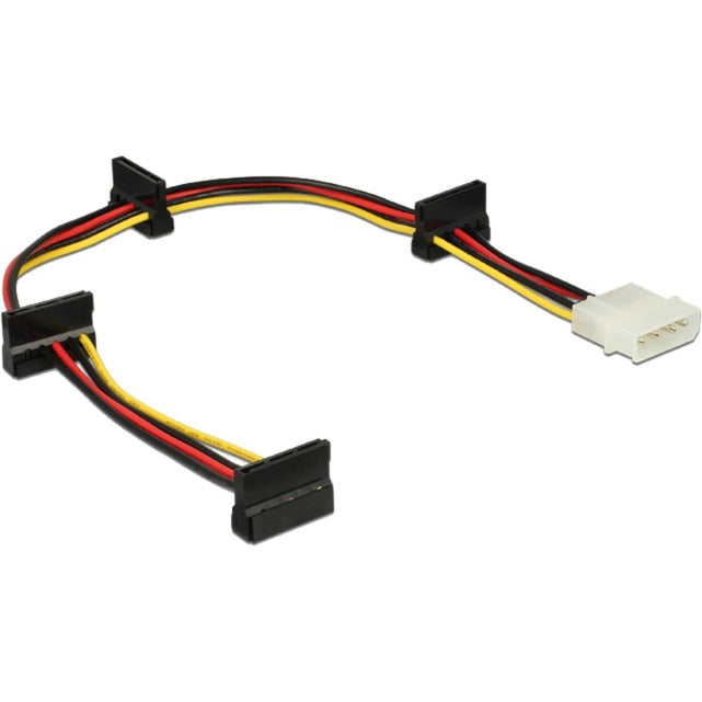 DeLOCK Adapterkabel 4-Pin (5,25") Stecker > 4x SATA 15Pin Buchse (schwarz/rot, 40cm)