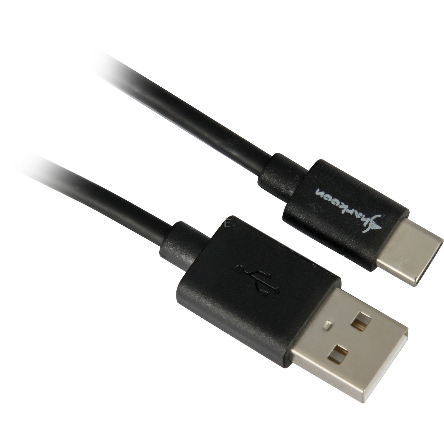 Sharkoon USB 2.0 Kabel, USB-A Stecker > USB-C Stecker (schwarz, 2 Meter)