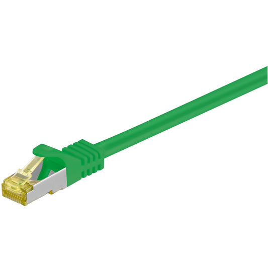 Goobay Patchkabel RJ-45 SFTP, mit Cat 7 Rohkabel (grün, 1 Meter, 500 MHz)