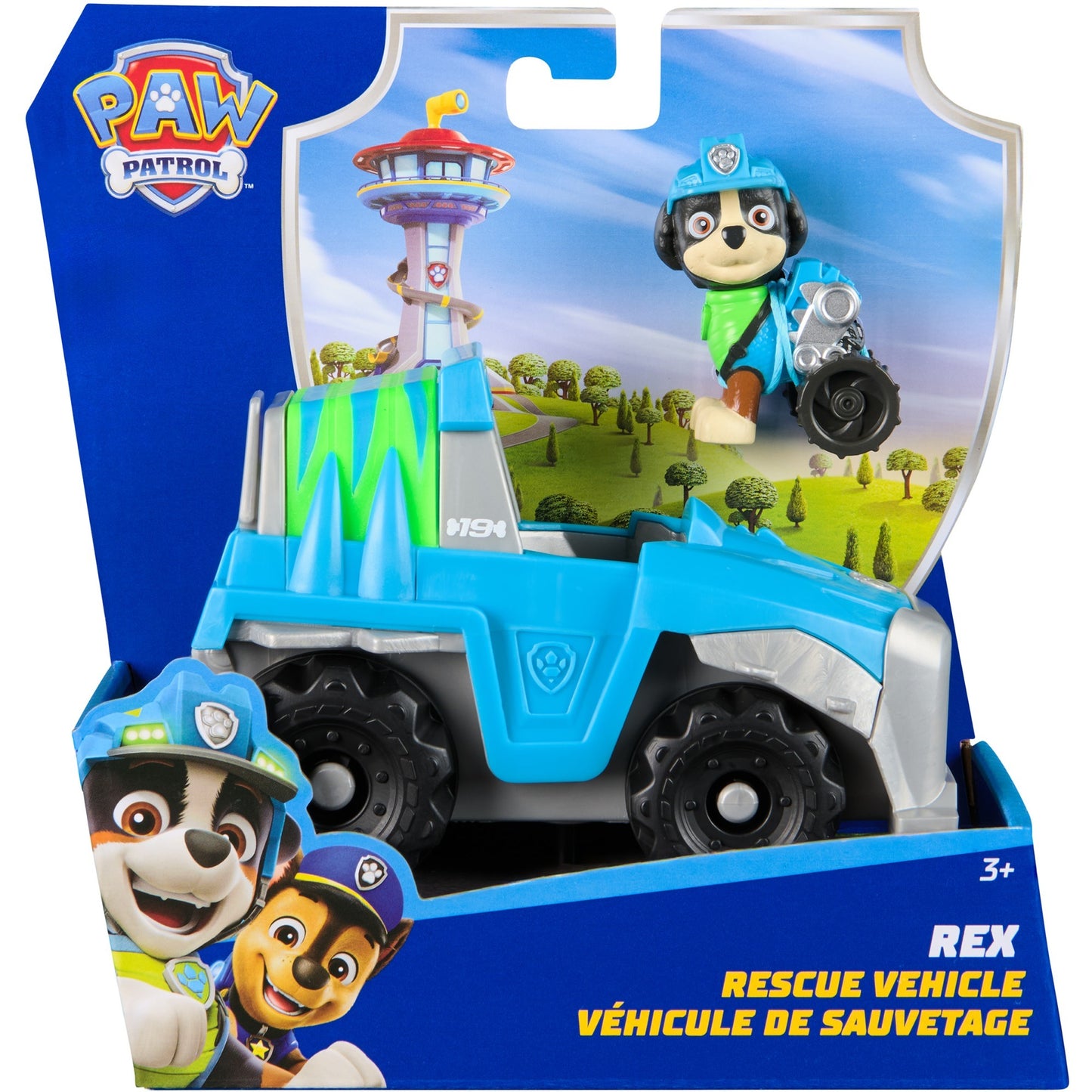 Paw Patrol - Dinosaurier-Rettungsfahrzeug mit Rex Spielfigur, Spielfahrzeug