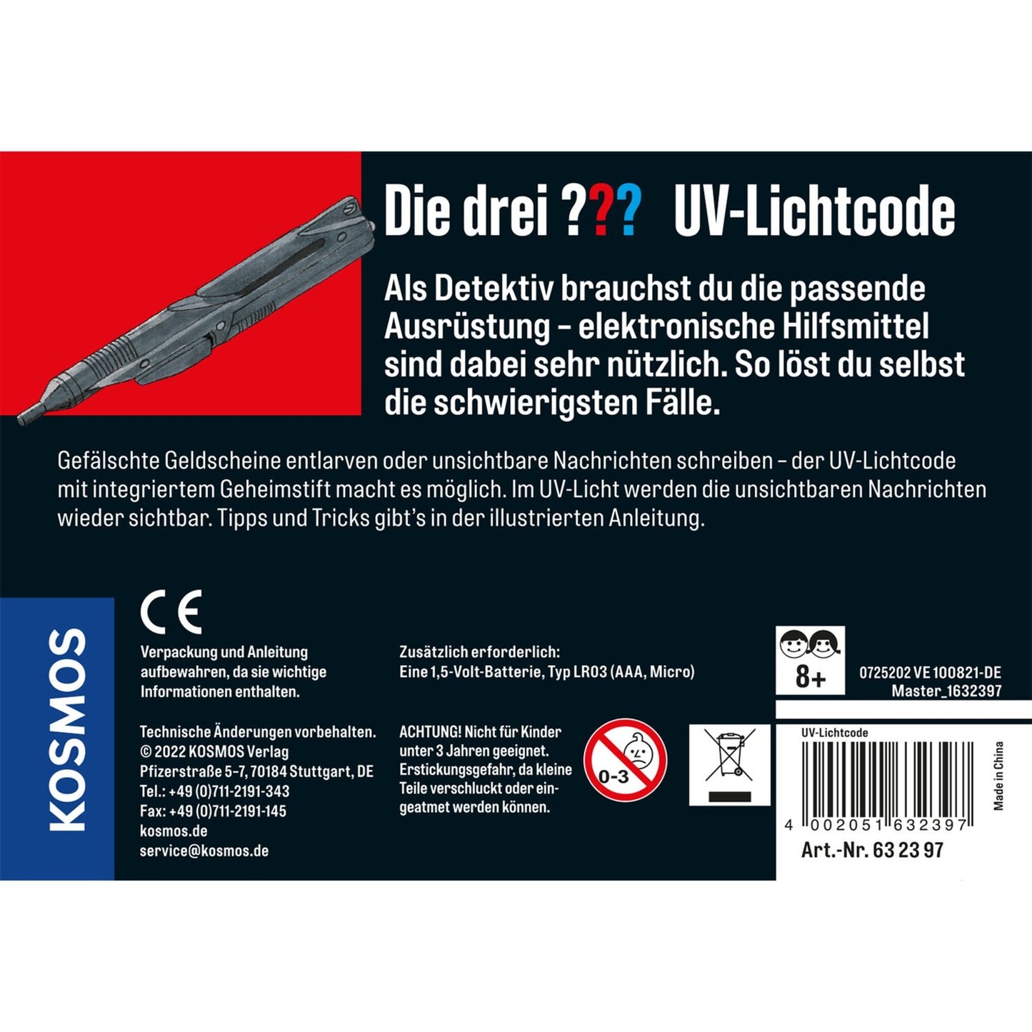 Kosmos Die drei ??? UV-Lichtcode (Metalldose)