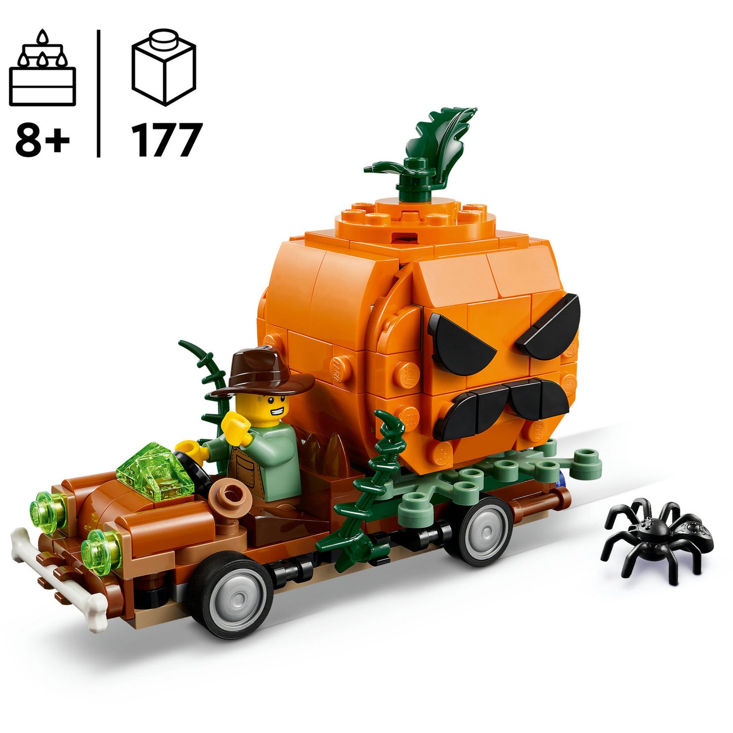 40822 Pickup mit Halloweenkürbis, Konstruktionsspielzeug