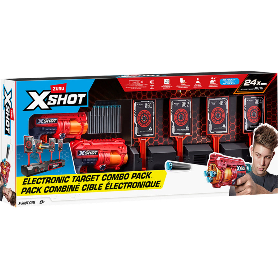 XSHOT Interaktive Zielscheibe & Fury 4 2er Pack, Dartblaster