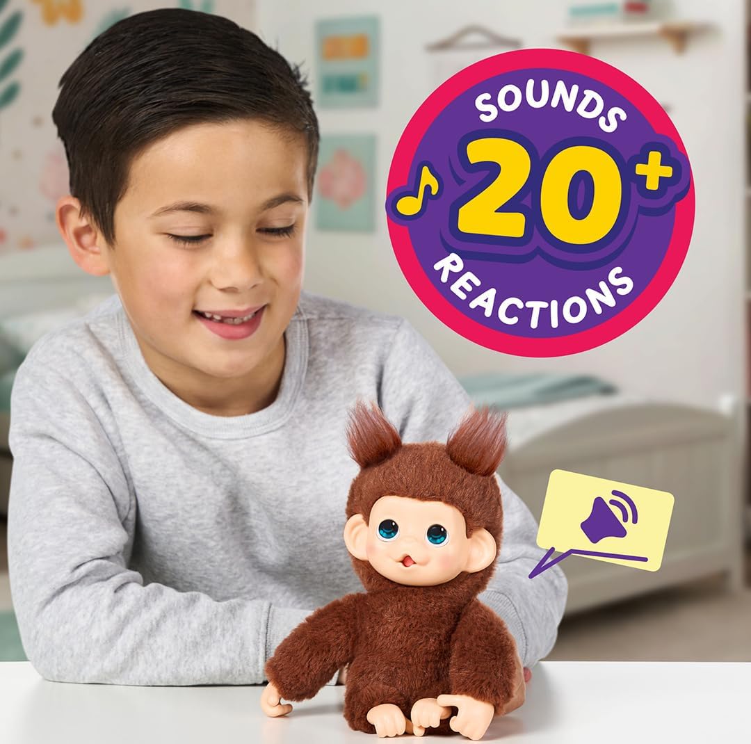 Little Live Pets - My Baby Monkey Minis Brown Cherri, Kuscheltier