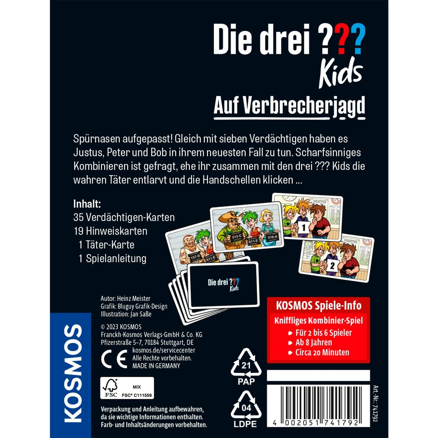 KOSMOS Die drei ??? Kids - Auf Verbrecherjagd, Kartenspiel