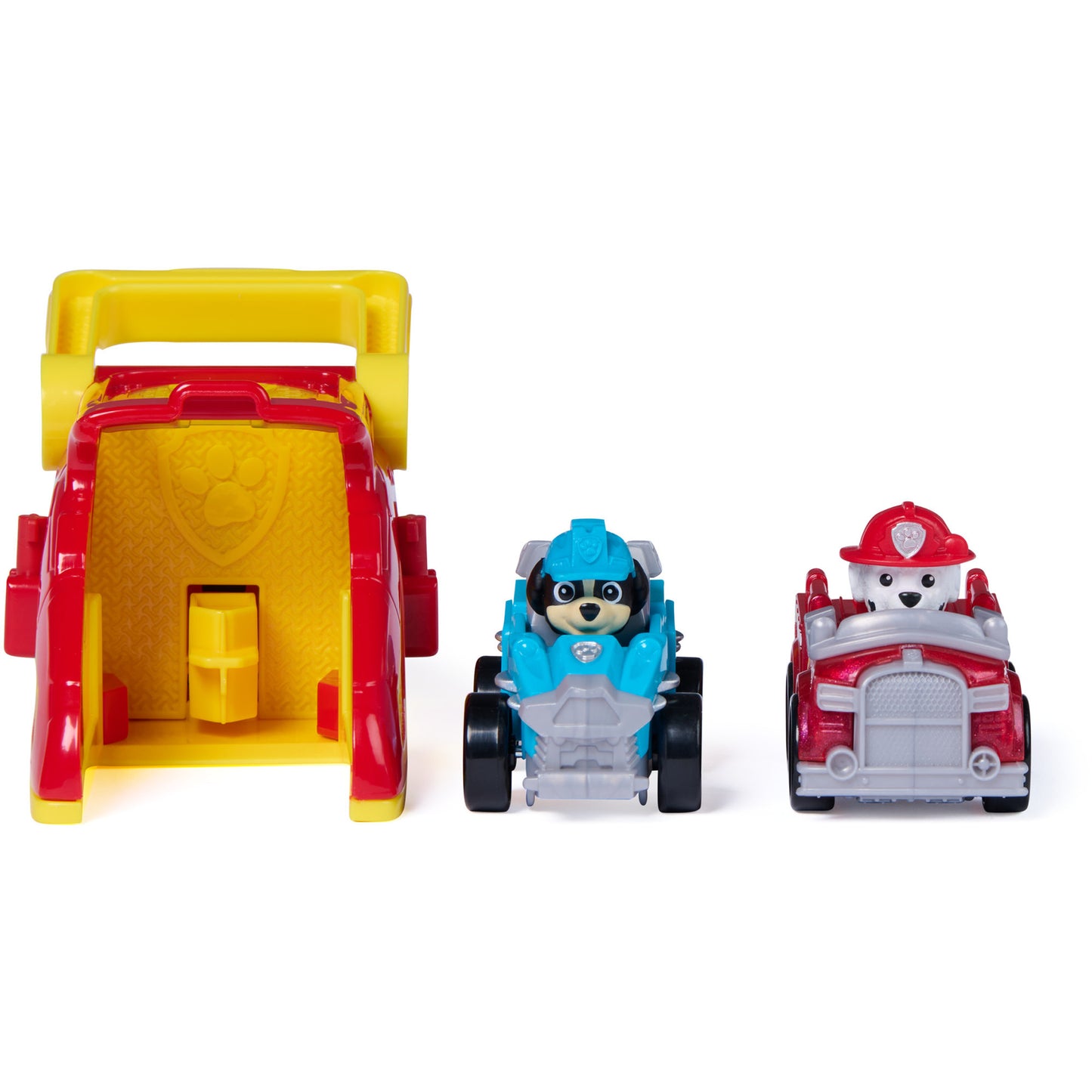 Paw Patrol - Pup Squad Launcher mit Marshall und Rex Fahrzeugen, Spielfahrzeug