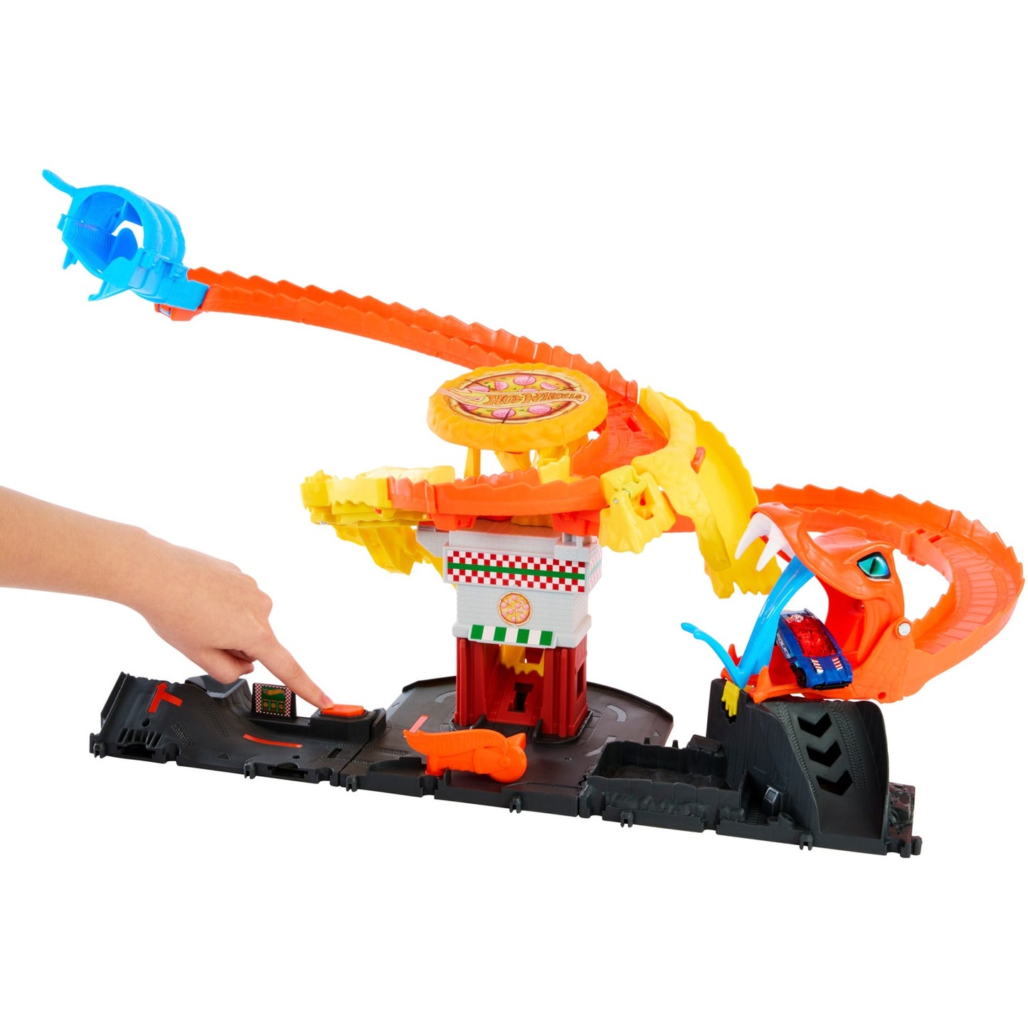 Hot Wheels City Cobra Slam Pizza Attack, Rennbahn