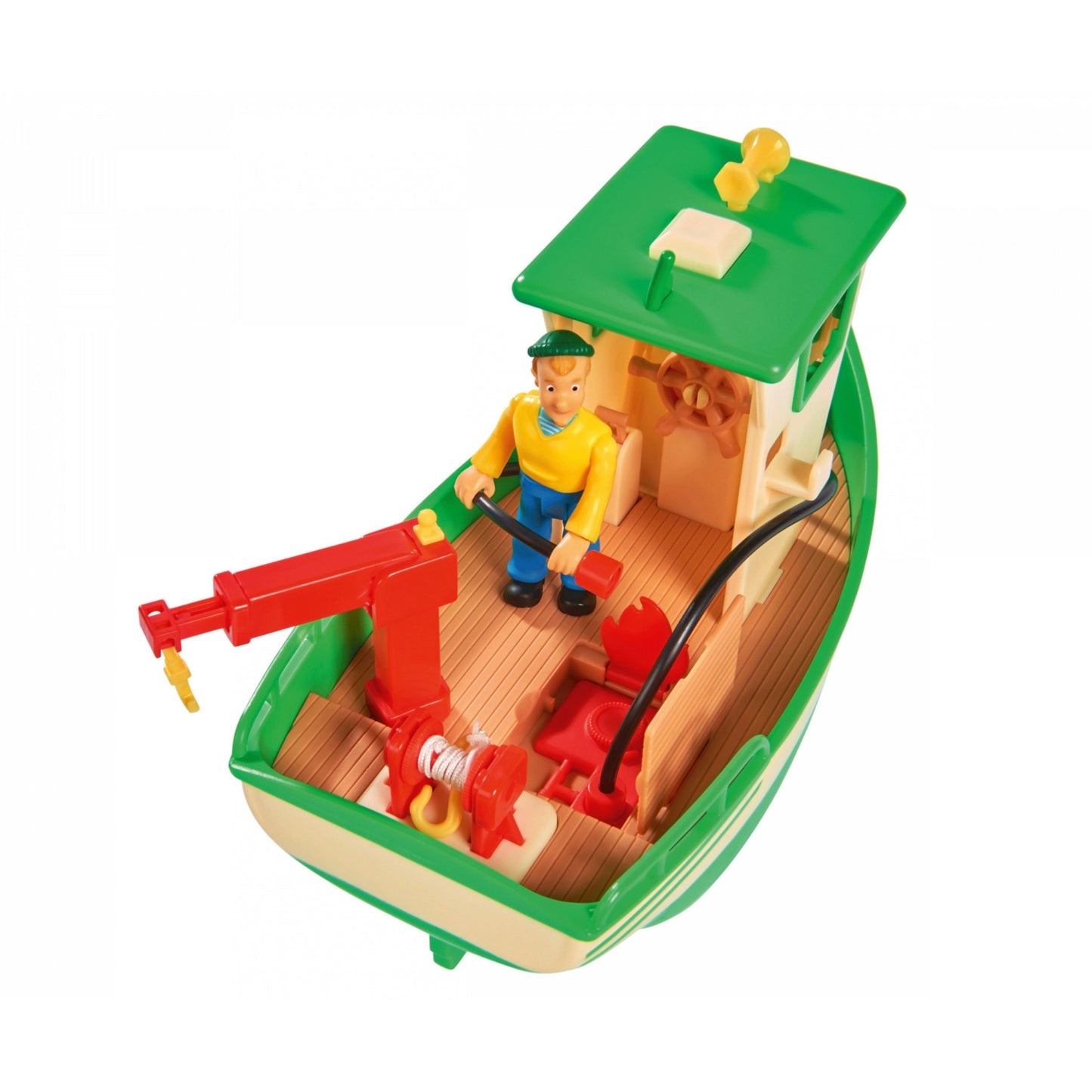 Feuerwehrmann Sam Charlies Fischerboot mit Figur, Spielfahrzeug