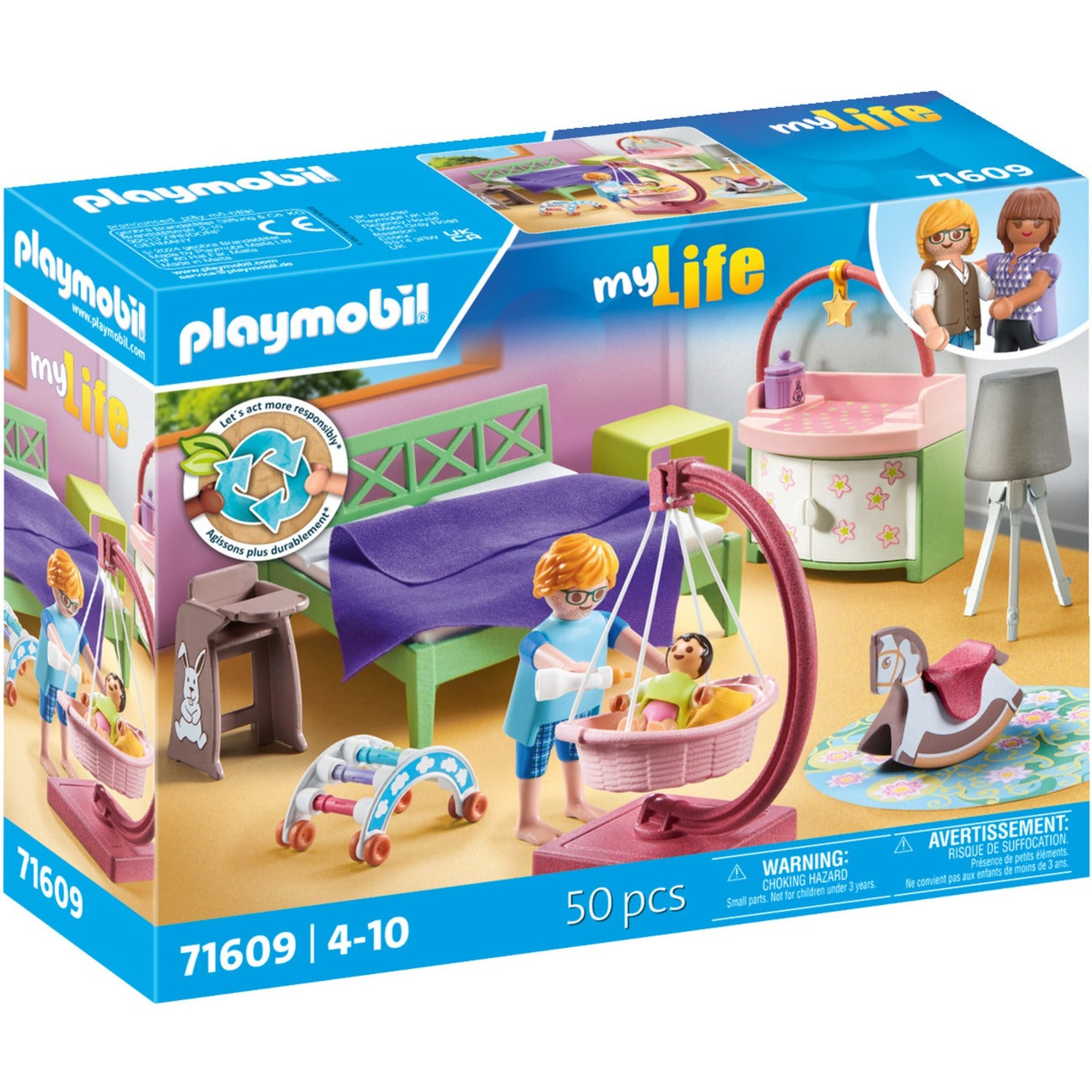 PLAYMOBIL 71609 My Life Schlafzimmer mit Babyspielecke, Konstruktionsspielzeug