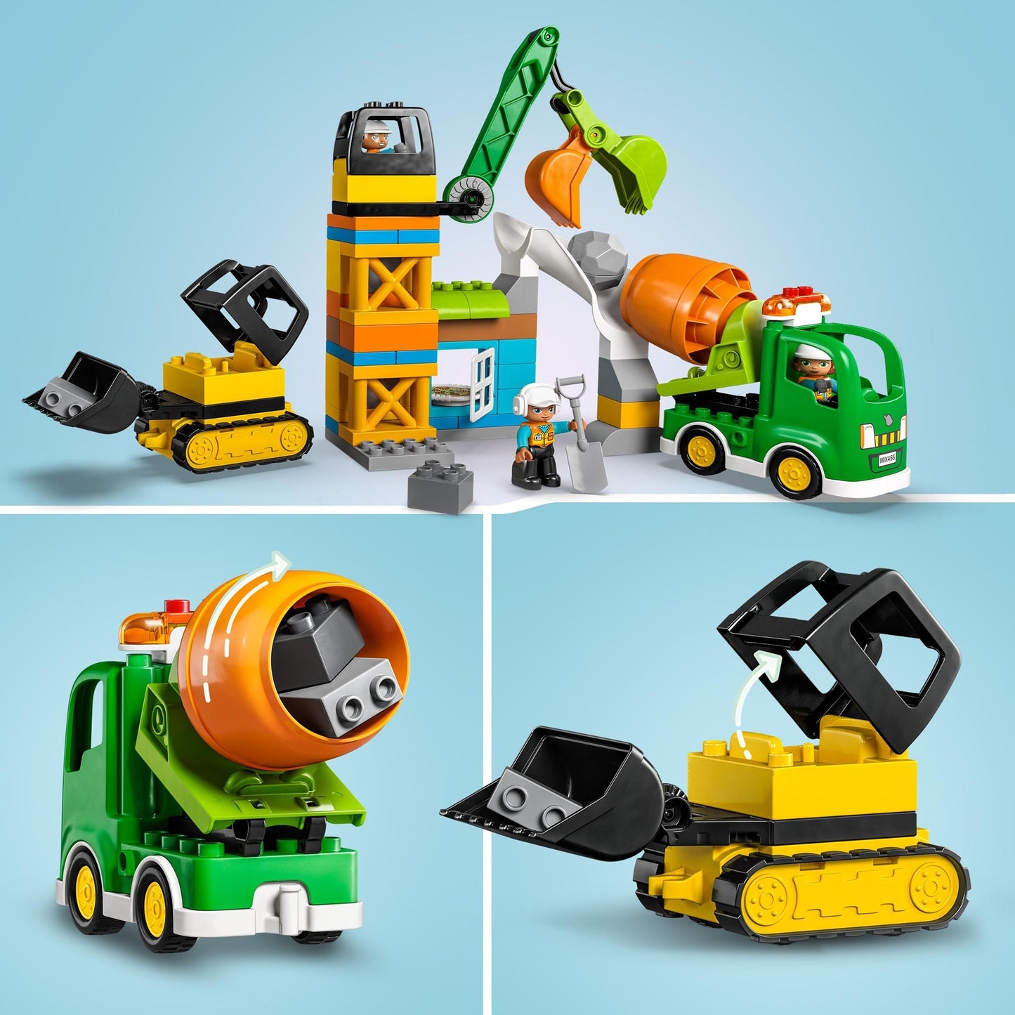 LEGO 10990 DUPLO Baustelle mit Baufahrzeugen, Konstruktionsspielzeug