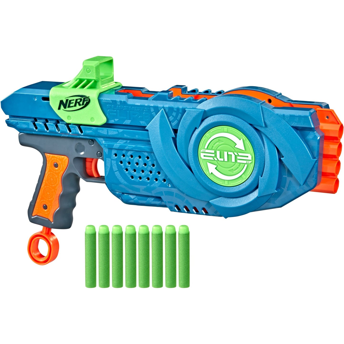 Hasbro Nerf Elite 2.0 Flipshots Flip-8, Nerf Gun (blaugrau/orange)