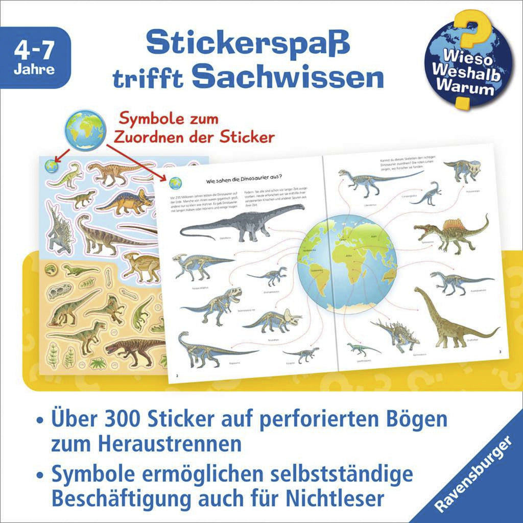 Wieso? Weshalb? Warum? Stickerheft - Dinosaurier, Lernbuch