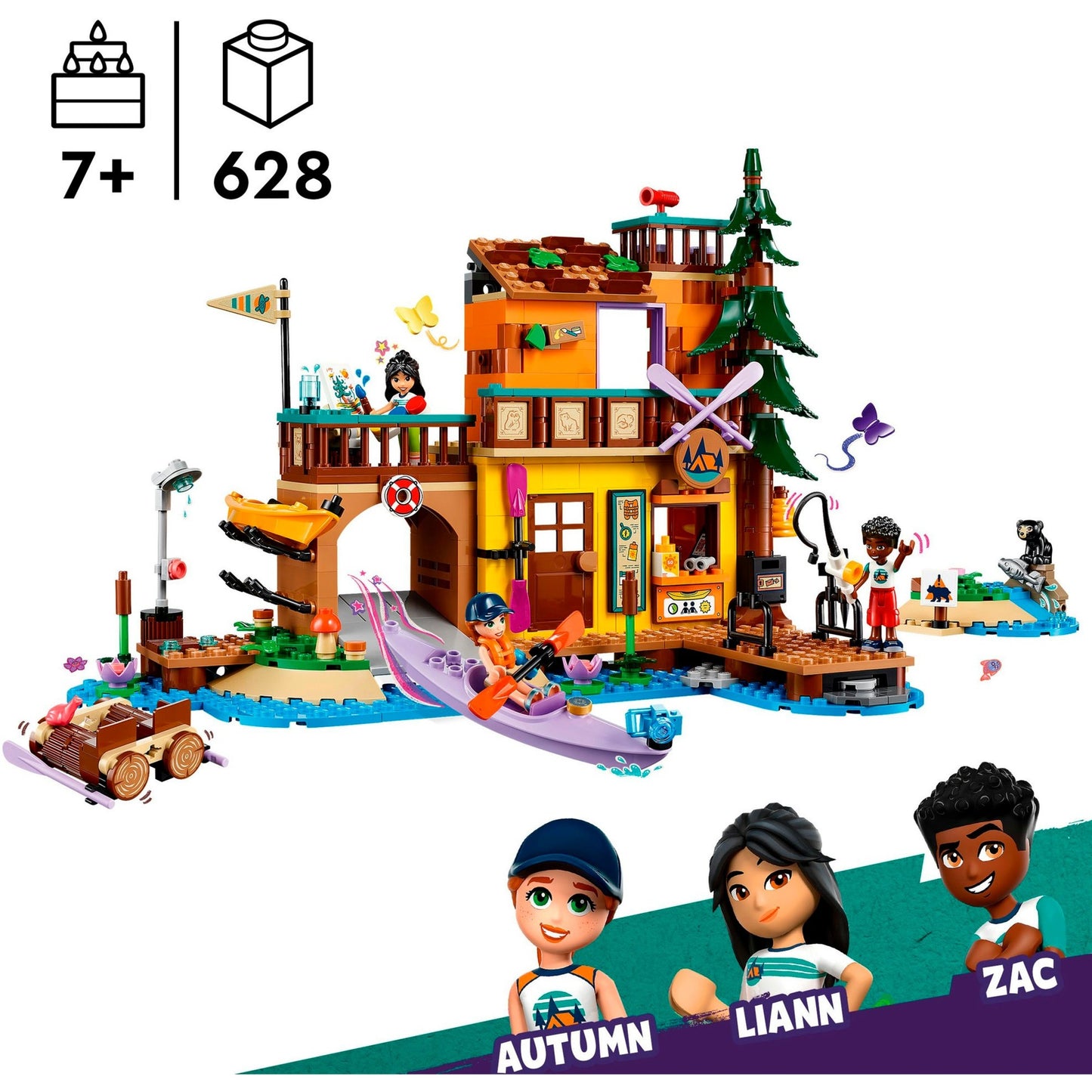 LEGO 42626 Friends Abenteuercamp mit Kayak, Konstruktionsspielzeug