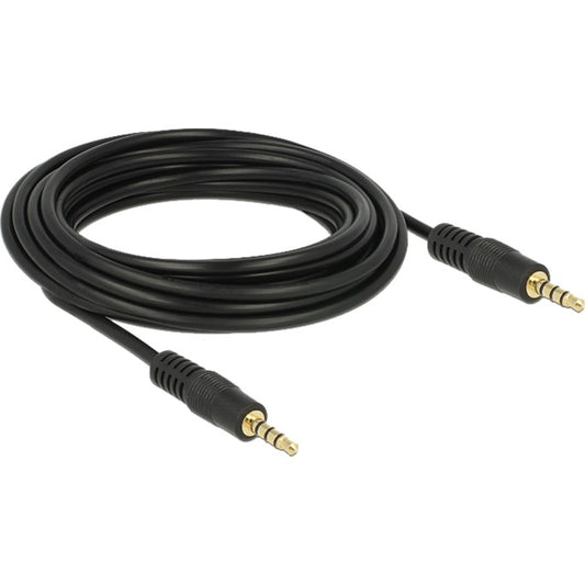 DeLOCK Audiokabel Klinke 3,5mm 4Pin > 3,5mm Stecker 4Pin (schwarz, 5 Meter)