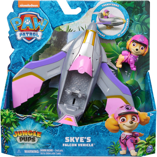 Spin Master Paw Patrol Jungle Pups - Falken-Fahrzeug mit Skye-Figur, Spielfahrzeug