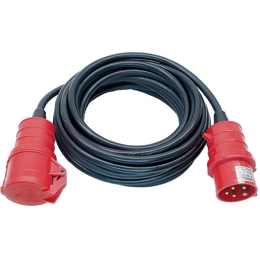 Brennenstuhl CEE Starkstrom-Verlängerungskabel IP 44, 400-V-Drehstromstecker (schwarz/rot, 25 Meter)