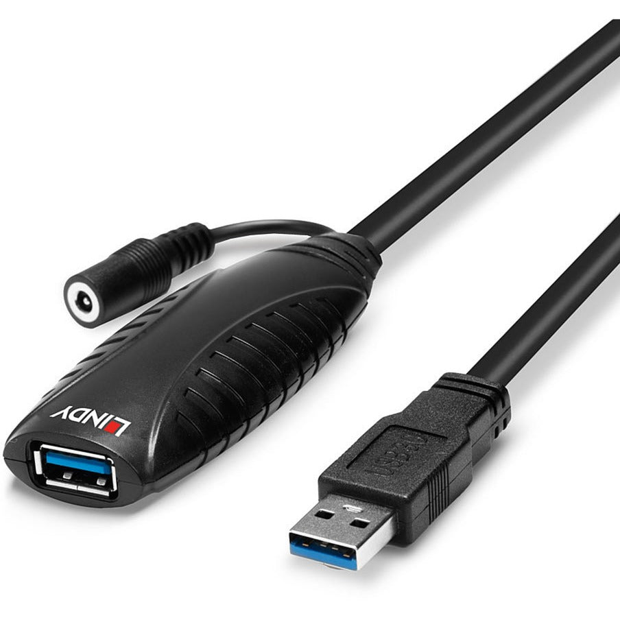 Lindy USB 3.2 Gen 1 Aktivverlängerungskabel, USB-A Stecker > USB-A Buchse (schwarz, 10 Meter)